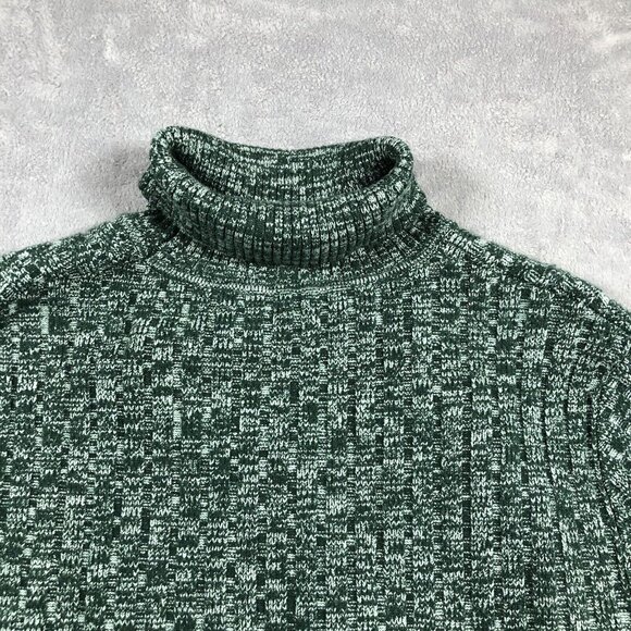 CiCiBrid Sweater Womens Size XL Green Knit Turtle Neck Pullover Heavy Cabincore - Picture 2 of 9